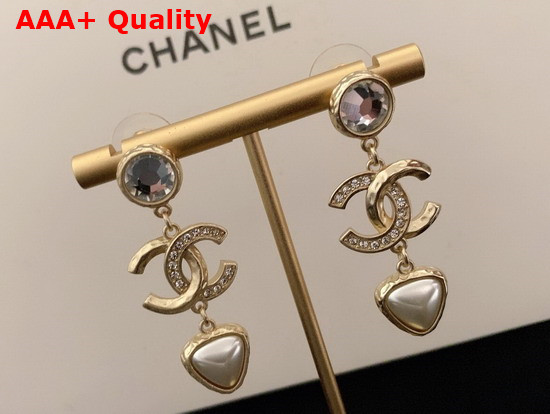 Chanel Earrings Metal Resin and Glass Pearls Replica