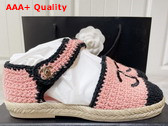 Chanel Espadrilles Braided Knit Pink and Black Ref G38736 Replica