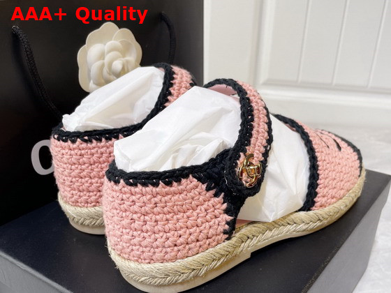 Chanel Espadrilles Braided Knit Pink and Black Ref G38736 Replica