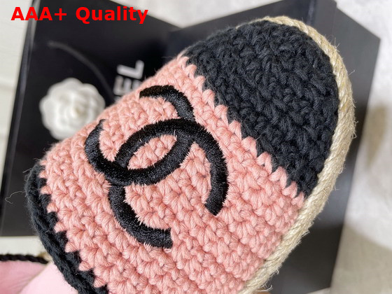 Chanel Espadrilles Braided Knit Pink and Black Ref G38736 Replica