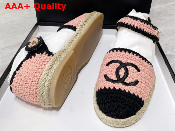 Chanel Espadrilles Braided Knit Pink and Black Ref G38736 Replica