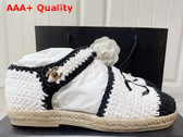 Chanel Espadrilles Braided Knit White and Black Ref G38736 Replica