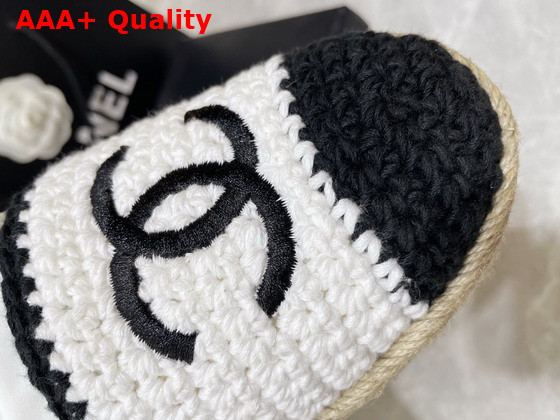 Chanel Espadrilles Braided Knit White and Black Ref G38736 Replica