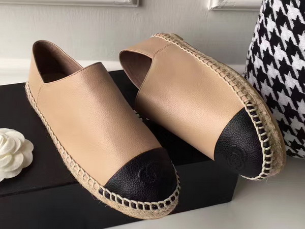 Chanel Espadrilles Calfskin Beige Black For Sale