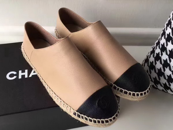 Chanel Espadrilles Calfskin Beige Black For Sale