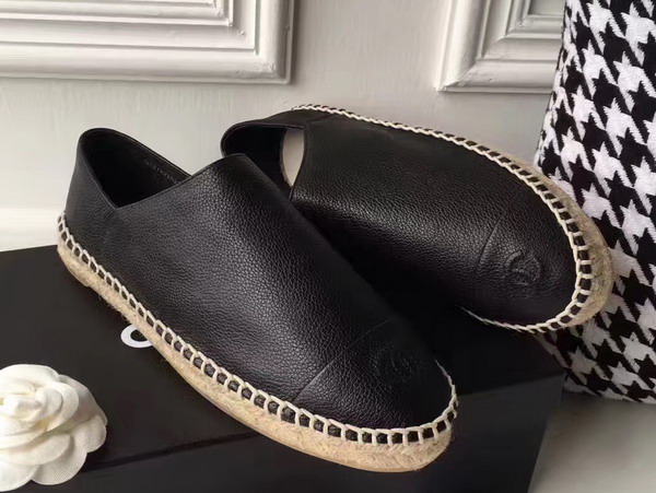 Chanel Espadrilles Calfskin Black For Sale