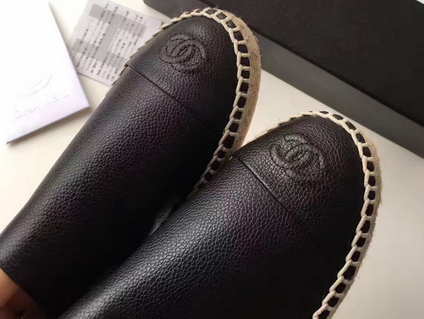 Chanel Espadrilles Calfskin Black For Sale