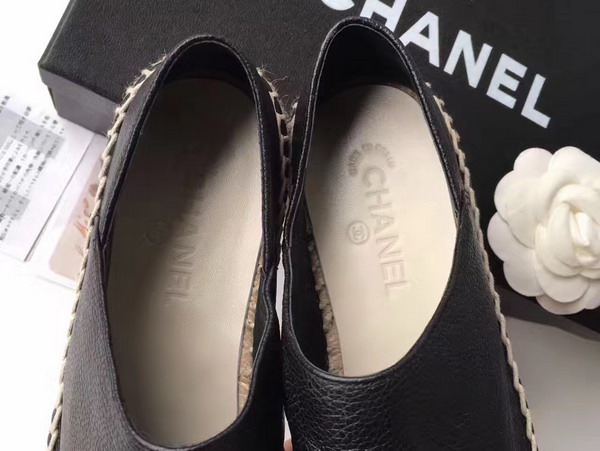 Chanel Espadrilles Calfskin Black For Sale