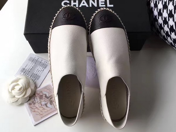 Chanel Espadrilles Calfskin White Black For Sale