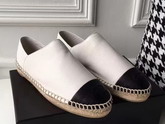 Chanel Espadrilles Calfskin White Black For Sale