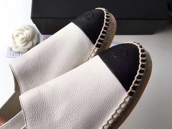 Chanel Espadrilles Calfskin White Black For Sale