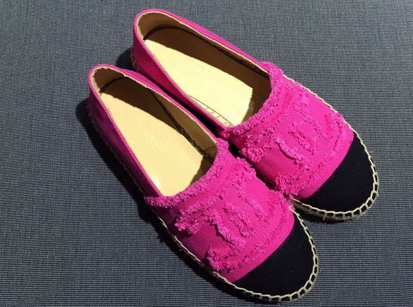 Chanel Espadrilles Denim Fuchsia Black for Sale