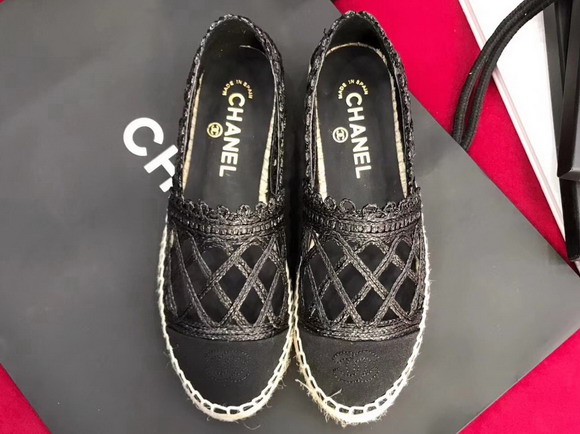 Chanel Espadrilles Fabric Grosgrain Black