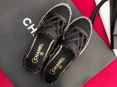 Chanel Espadrilles Fabric Grosgrain Black