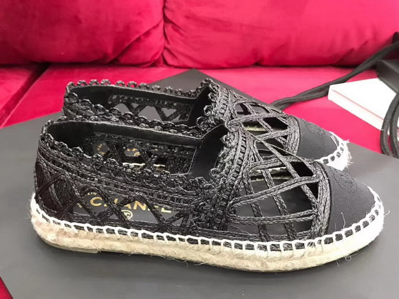 Chanel Espadrilles Fabric Grosgrain Black