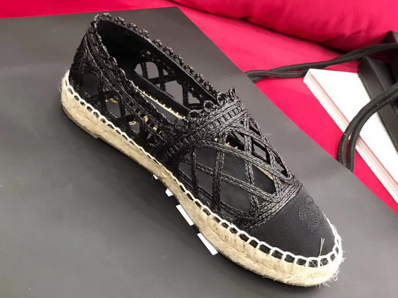 Chanel Espadrilles Fabric Grosgrain Black