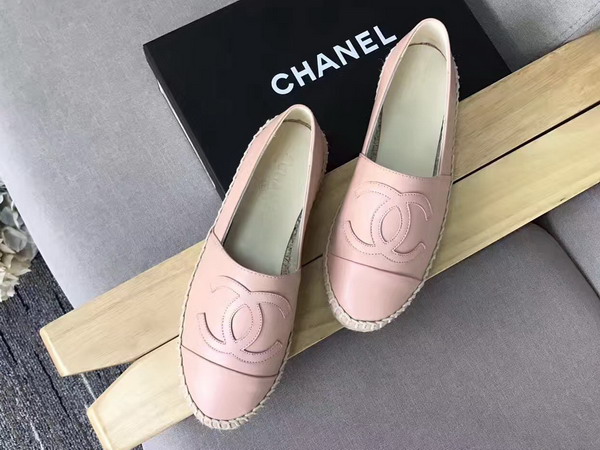 Chanel Espadrilles Lambskin Light Pink For Sale