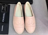 Chanel Espadrilles Lambskin Light Pink For Sale