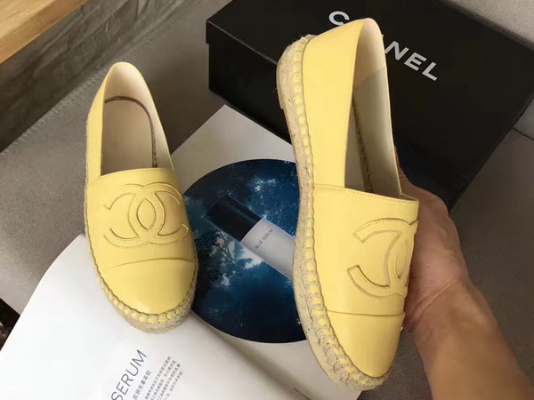 Chanel Espadrilles Lambskin Yellow For Sale