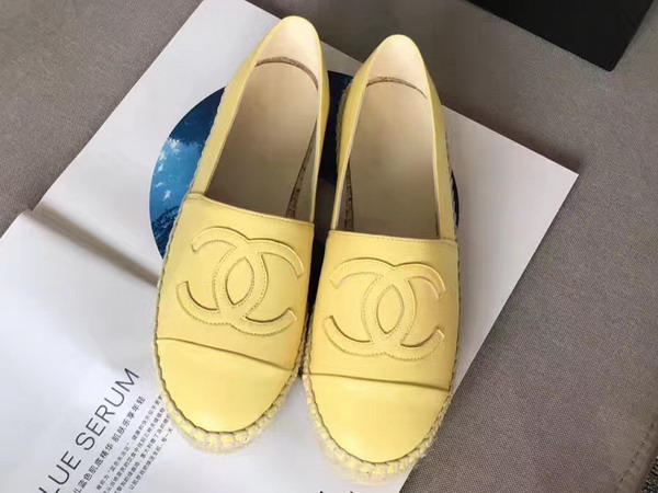 Chanel Espadrilles Lambskin Yellow For Sale