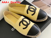 Chanel Espadrilles Lambskin Yellow and Black G29762 Replica