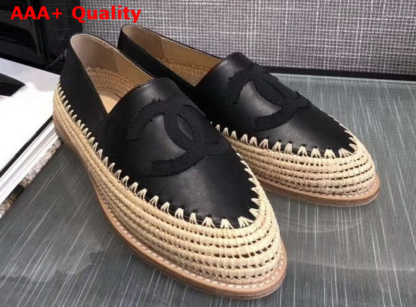 Chanel Espadrilles Lambskin and Grosgrain Black Replica