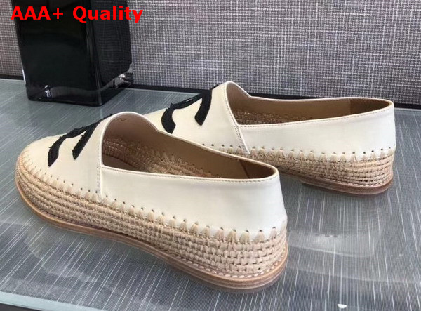 Chanel Espadrilles Lambskin and Grosgrain Ivory and Black Replica