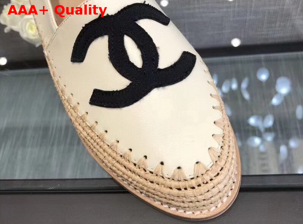 Chanel Espadrilles Lambskin and Grosgrain Ivory and Black Replica