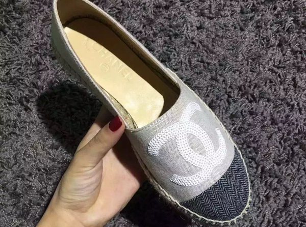 Chanel Espadrilles Light Grey Denim for Sale