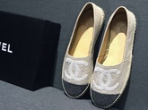 Chanel Espadrilles Light Grey Denim for Sale