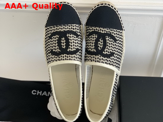 Chanel Espadrilles Mesh Lambskin Black and Beige G37302 Replica