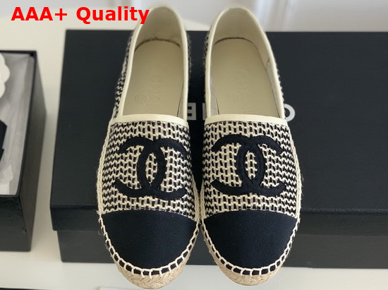 Chanel Espadrilles Mesh Lambskin Black and Beige G37302 Replica