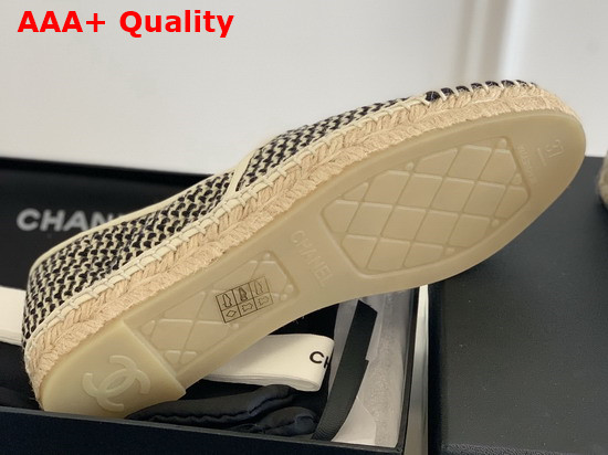 Chanel Espadrilles Mesh Lambskin Black and Beige G37302 Replica