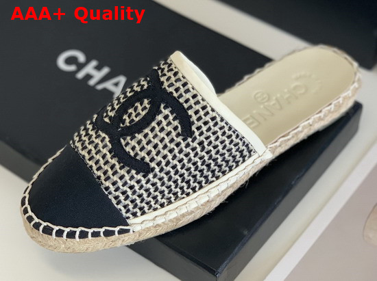 Chanel Espadrilles Mesh Lambskin Black and Beige G37482 Replica