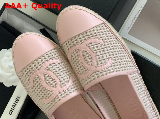 Chanel Espadrilles Mesh Lambskin Light Pink and Beige G37302 Replica