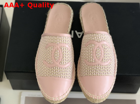 Chanel Espadrilles Mesh Lambskin Light Pink and Beige G37482 Replica