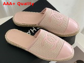 Chanel Espadrilles Mesh Lambskin Light Pink and Beige G37482 Replica