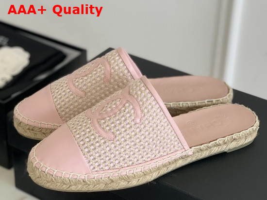 Chanel Espadrilles Mesh Lambskin Light Pink and Beige G37482 Replica