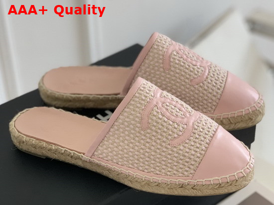 Chanel Espadrilles Mesh Lambskin Light Pink and Beige G37482 Replica