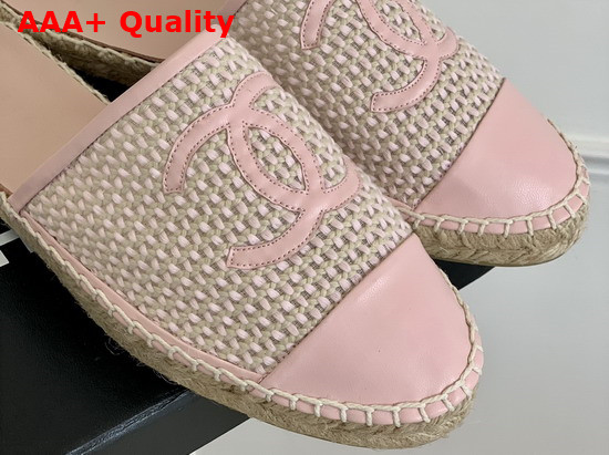 Chanel Espadrilles Mesh Lambskin Light Pink and Beige G37482 Replica