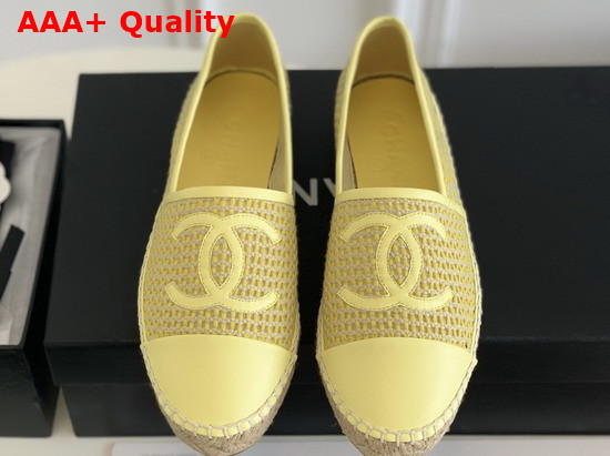 Chanel Espadrilles Mesh Lambskin Yellow G37302 Replica