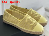 Chanel Espadrilles Mesh Lambskin Yellow G37302 Replica