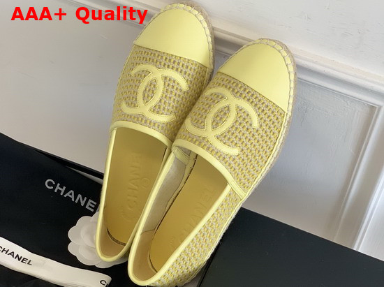 Chanel Espadrilles Mesh Lambskin Yellow G37302 Replica