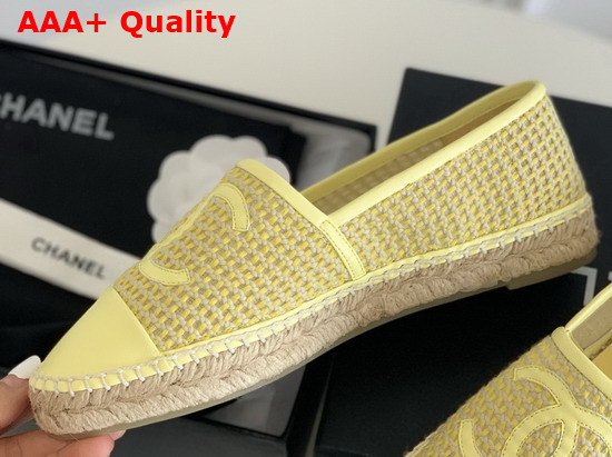 Chanel Espadrilles Mesh Lambskin Yellow G37302 Replica