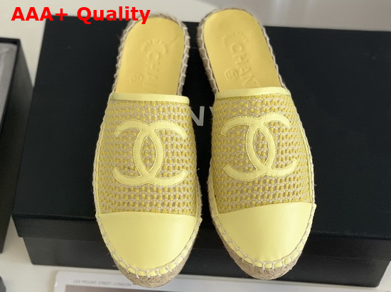 Chanel Espadrilles Mesh Lambskin Yellow G37482 Replica