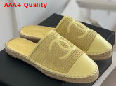 Chanel Espadrilles Mesh Lambskin Yellow G37482 Replica