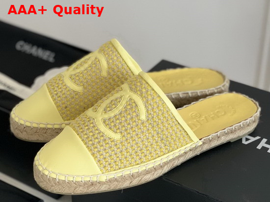 Chanel Espadrilles Mesh Lambskin Yellow G37482 Replica