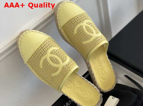 Chanel Espadrilles Mesh Lambskin Yellow G37482 Replica