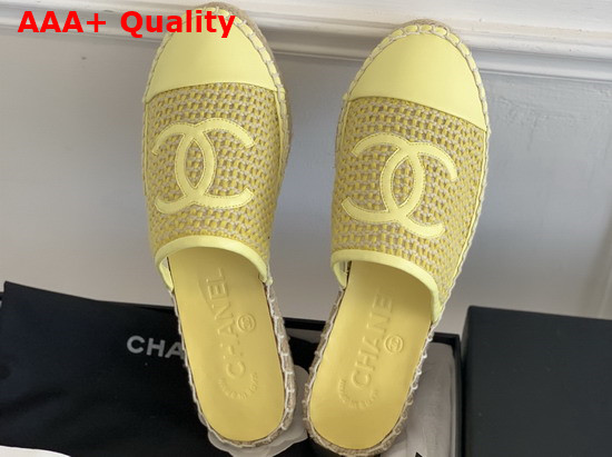 Chanel Espadrilles Mesh Lambskin Yellow G37482 Replica