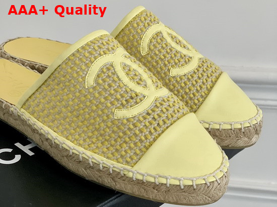 Chanel Espadrilles Mesh Lambskin Yellow G37482 Replica